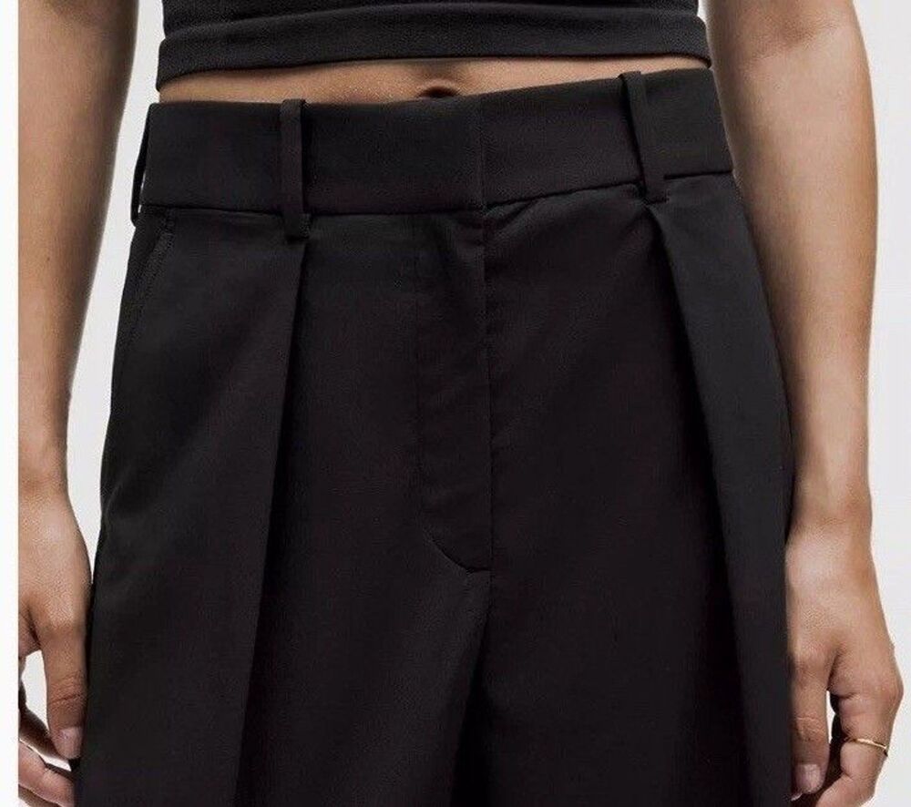 Lululemon Pleat Front High Rise Trouser Pants TRUE NAVY Regular 30" SZ L NWOT - Picture 6 of 15